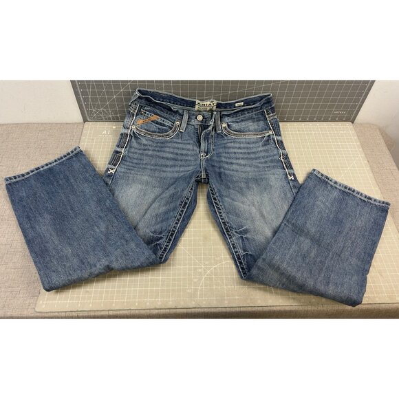 Ariat Men’s Relaxed Bootcut Jeans 32x32 Washed Blue Denim NWOT - Picture 1 of 6